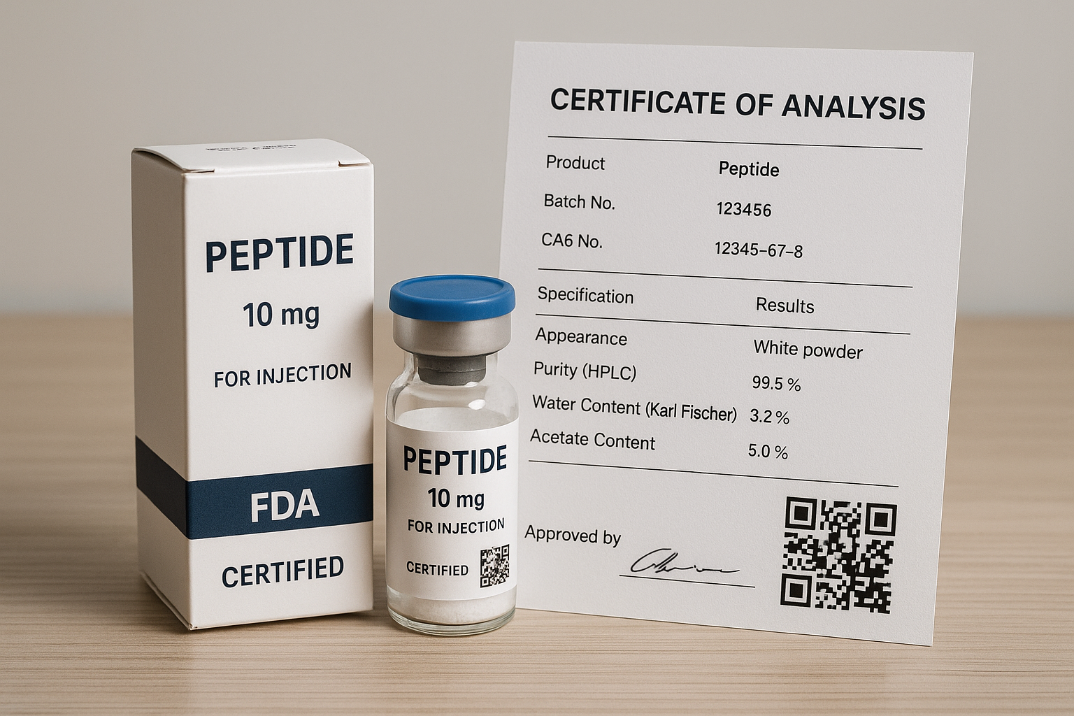 Peptide shipment with detailed label and tamper‑evident packaging