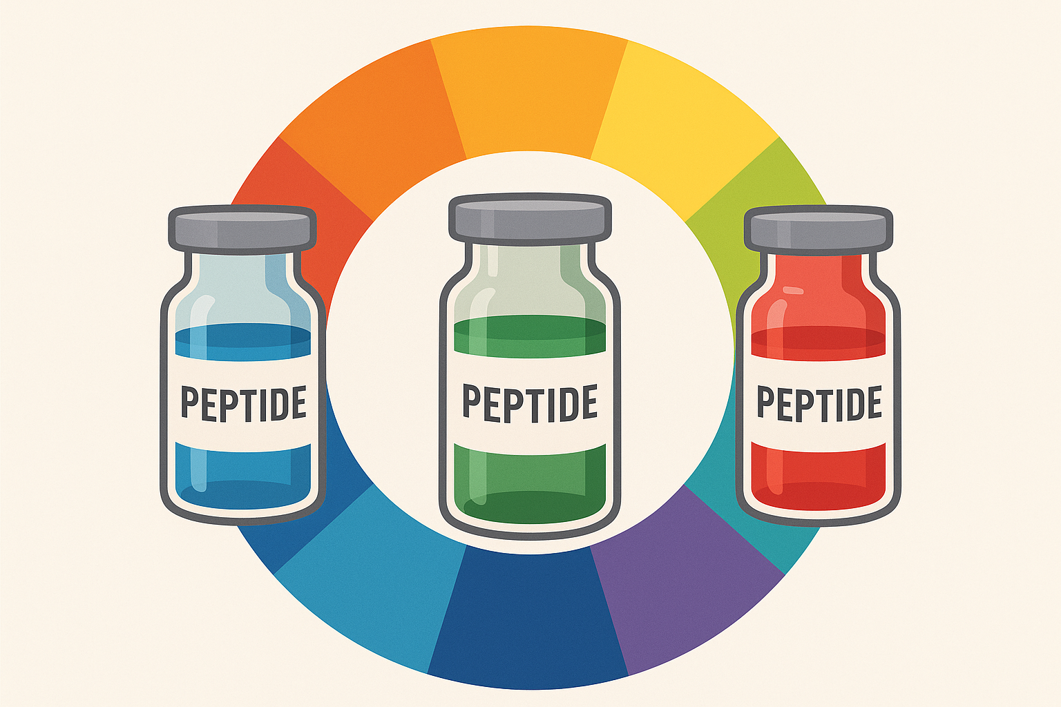 Color wheel linking blue to safety, green to efficacy, and gold/red to premium value