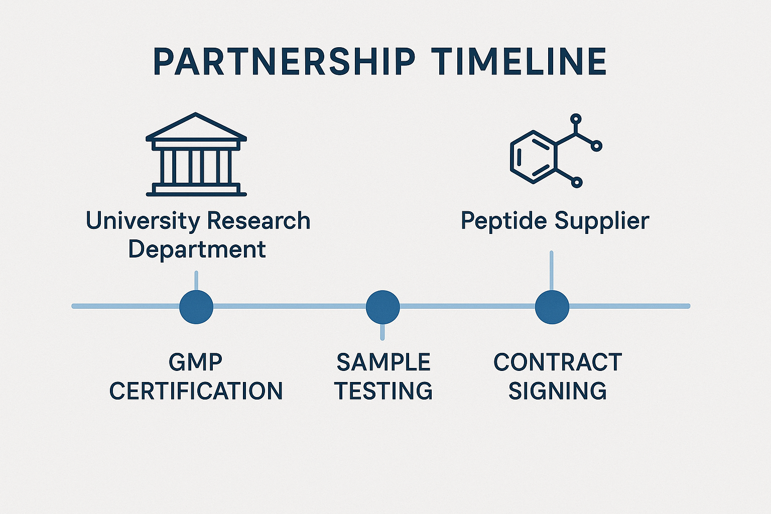 Flowchart of university peptide supplier evaluation
