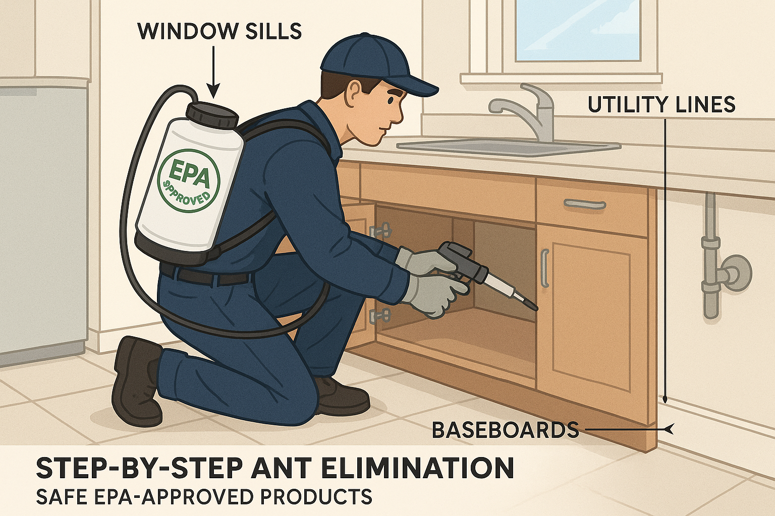 Close‑up of fire, carpenter, and pavement ants