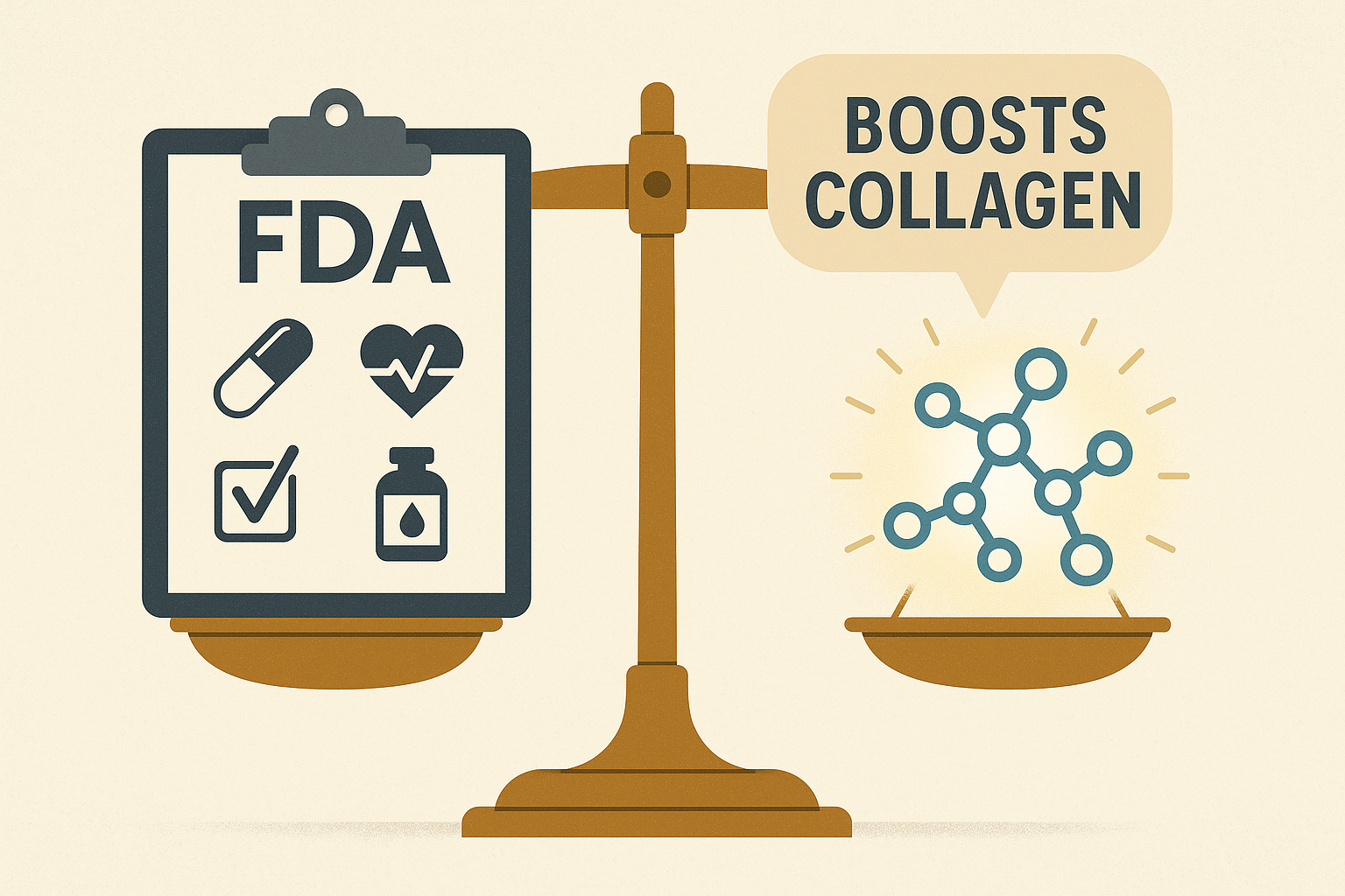 Diagram illustrating the interplay between FDA compliance and persuasive messaging on peptide product pages