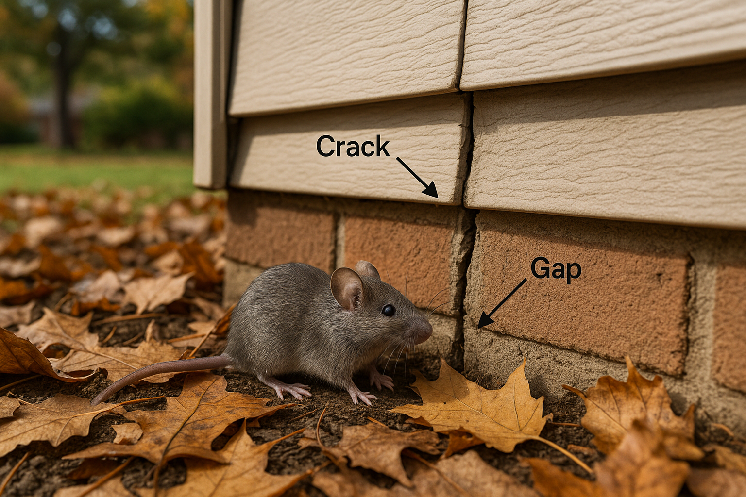 Mouse tracks near a foundation crack in a Tucker home
