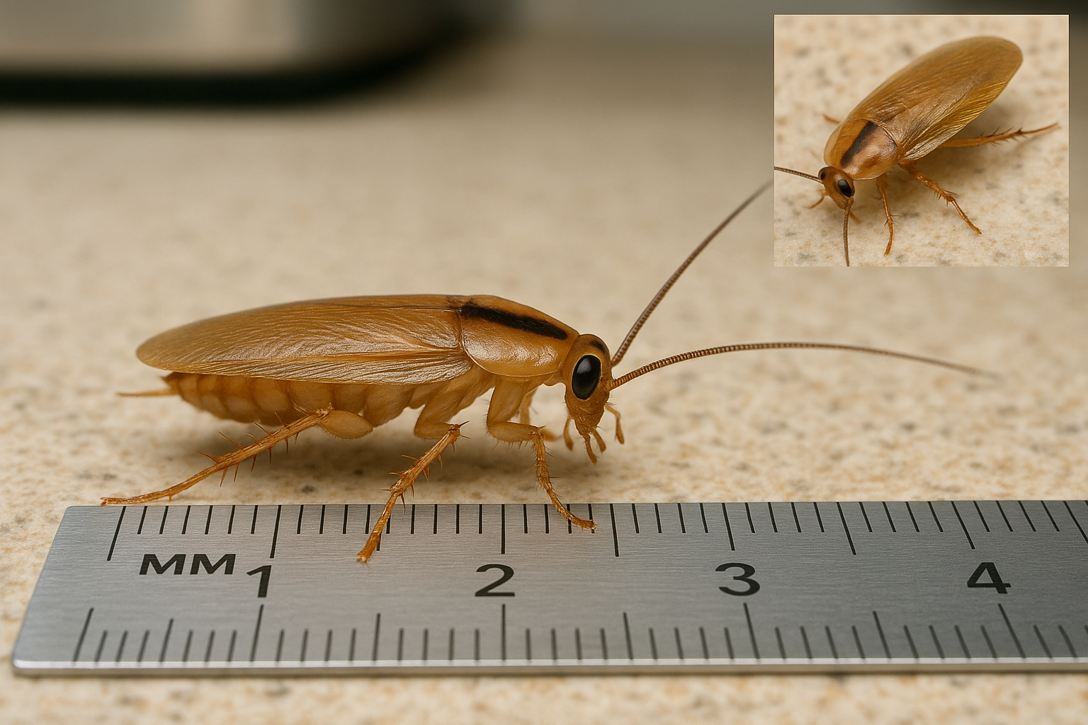 Comparison of German and American cockroach appearance