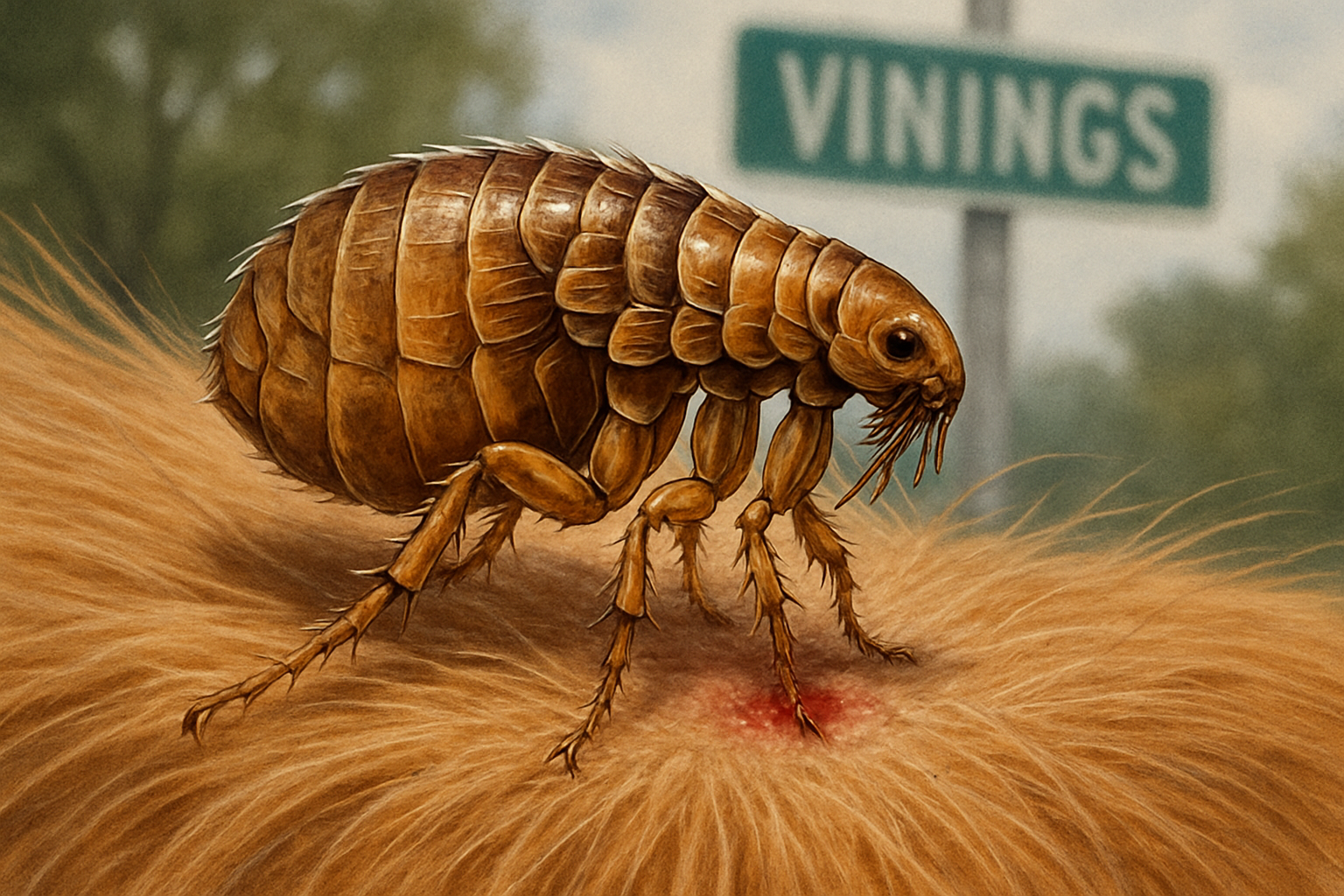 Diagram of flea life stages from egg to adult