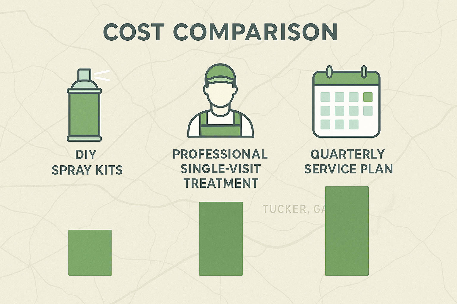 Illustrated breakdown of cockroach control service options and pricing