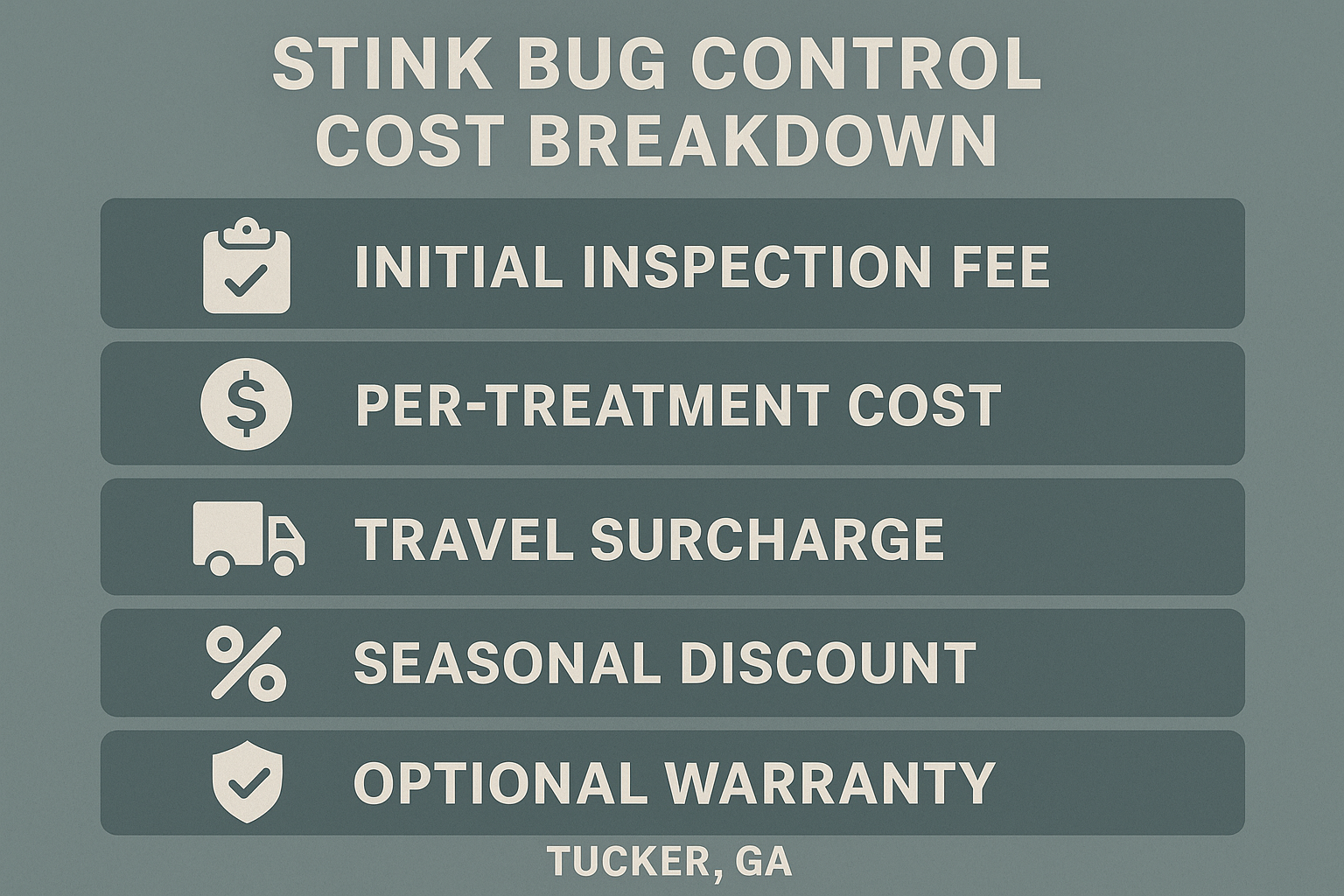 Cost breakdown illustration for stink bug control