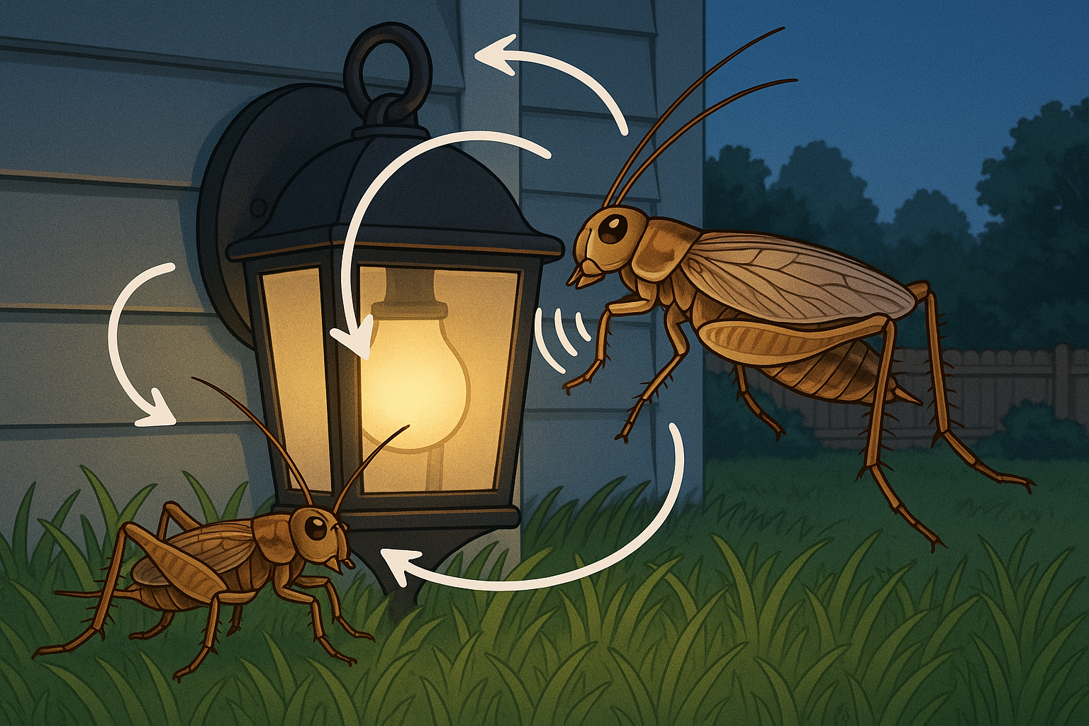 Top-Rated Cricket Control in Smyrna, Georgia: Cost, Treatment & Tips 3 Cricket control methods illustrated with spray can, mesh screen, and technician