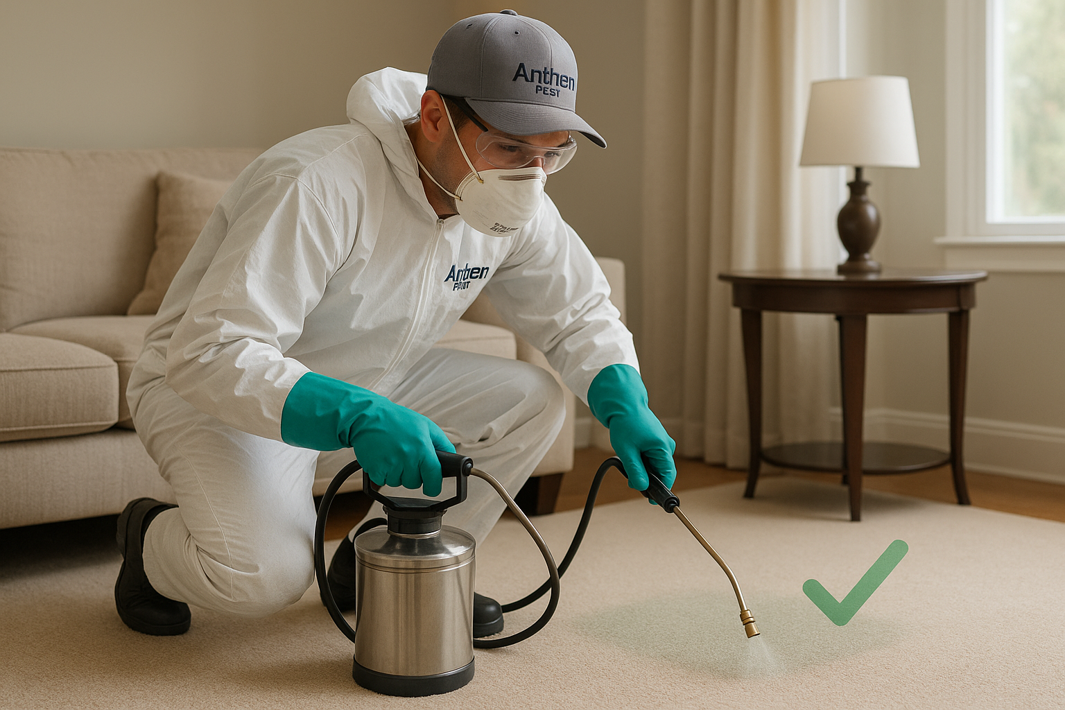 Fast flea treatment equipment and technician in action