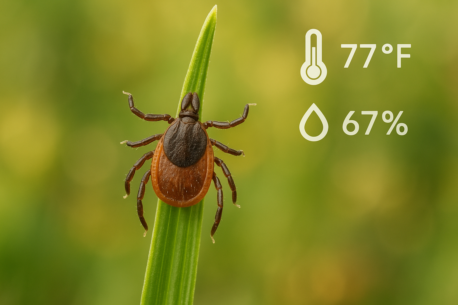 Close-up of a deer tick and an American dog tick on grass