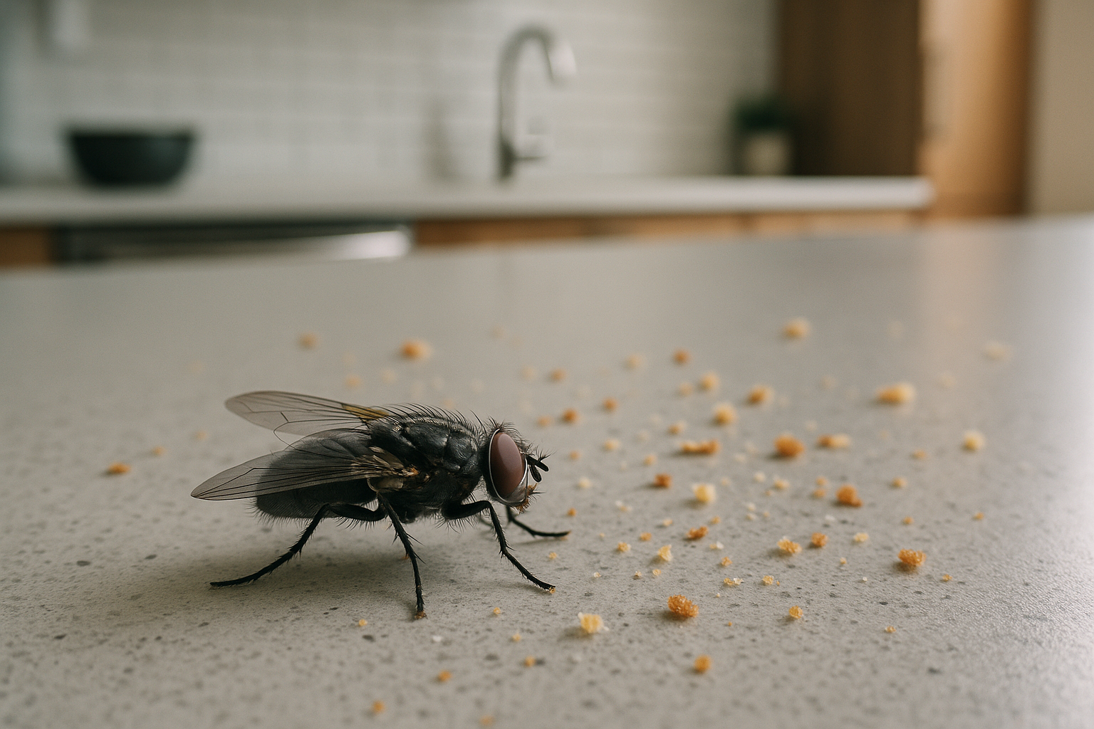 Diagram of the house fly life cycle from egg to adult