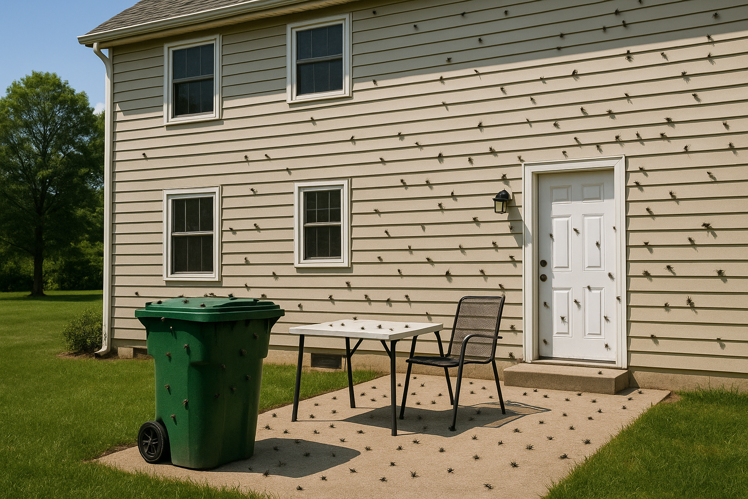 House fly life cycle illustration