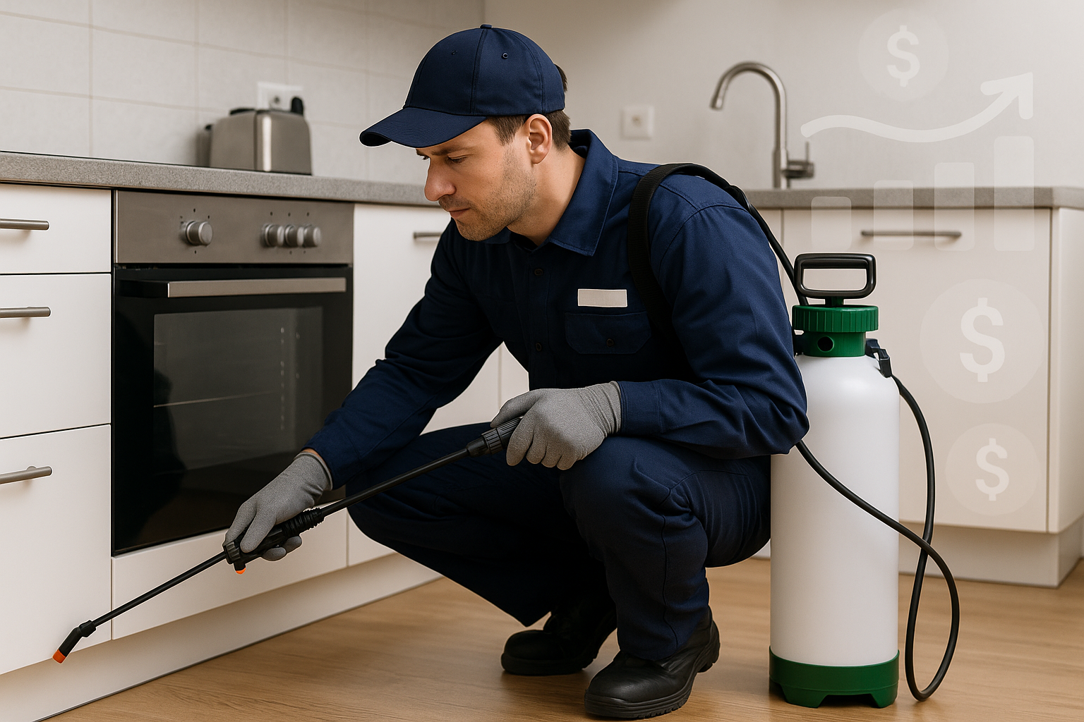 Diagram showing different pest control treatment methods and their cost ranges