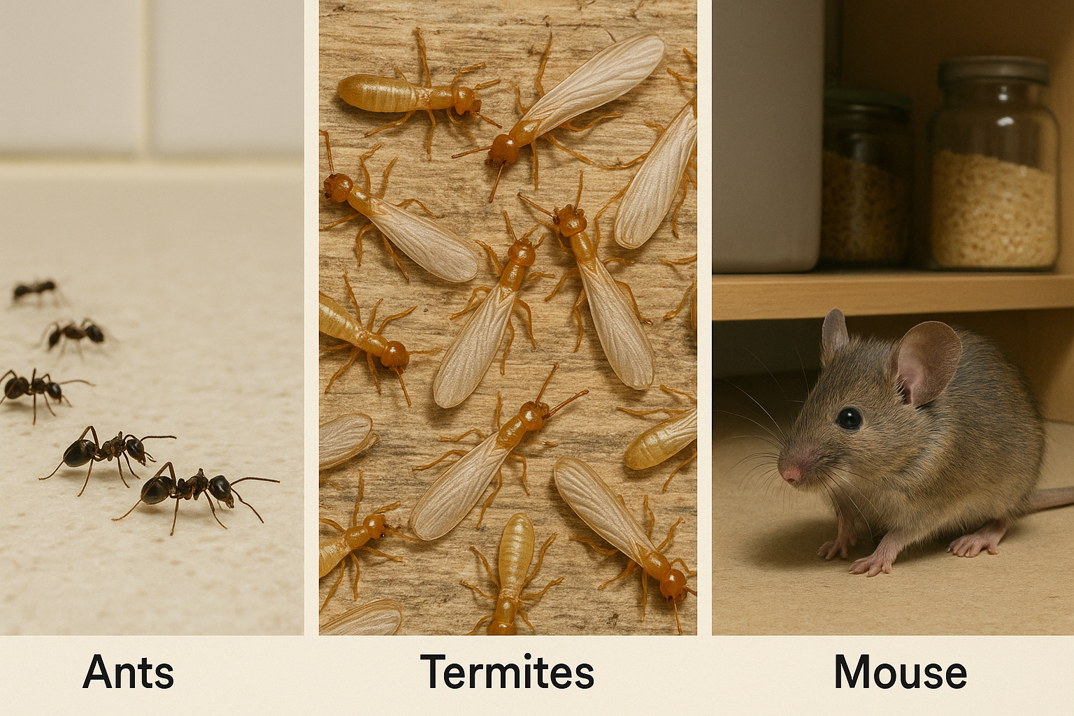 Illustration of a pest control technician treating a home