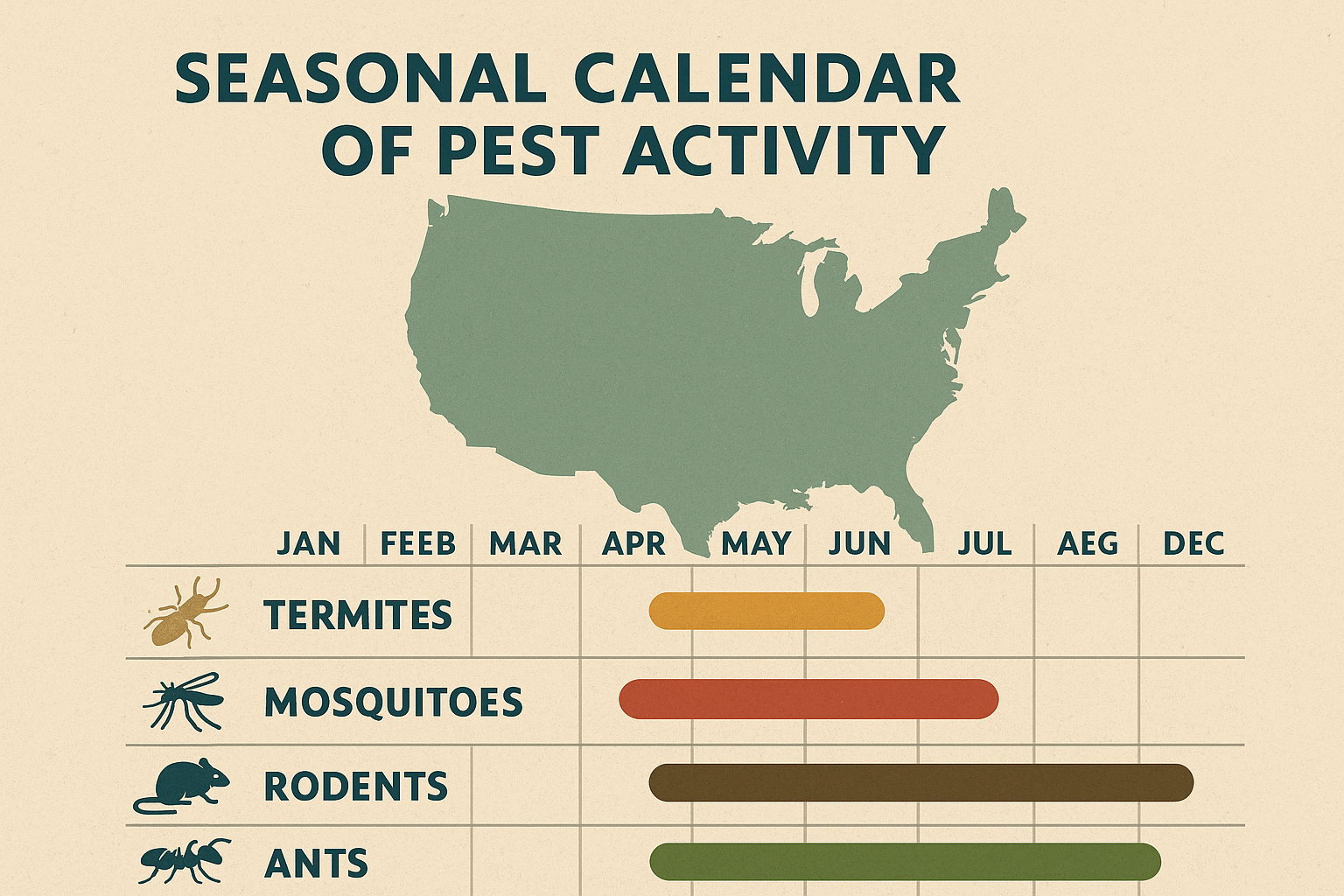 Seasonal pest activity calendar