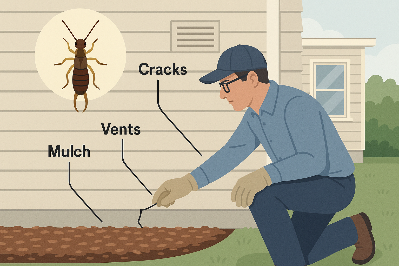 Swarm of earwigs gathered around a porch light at night