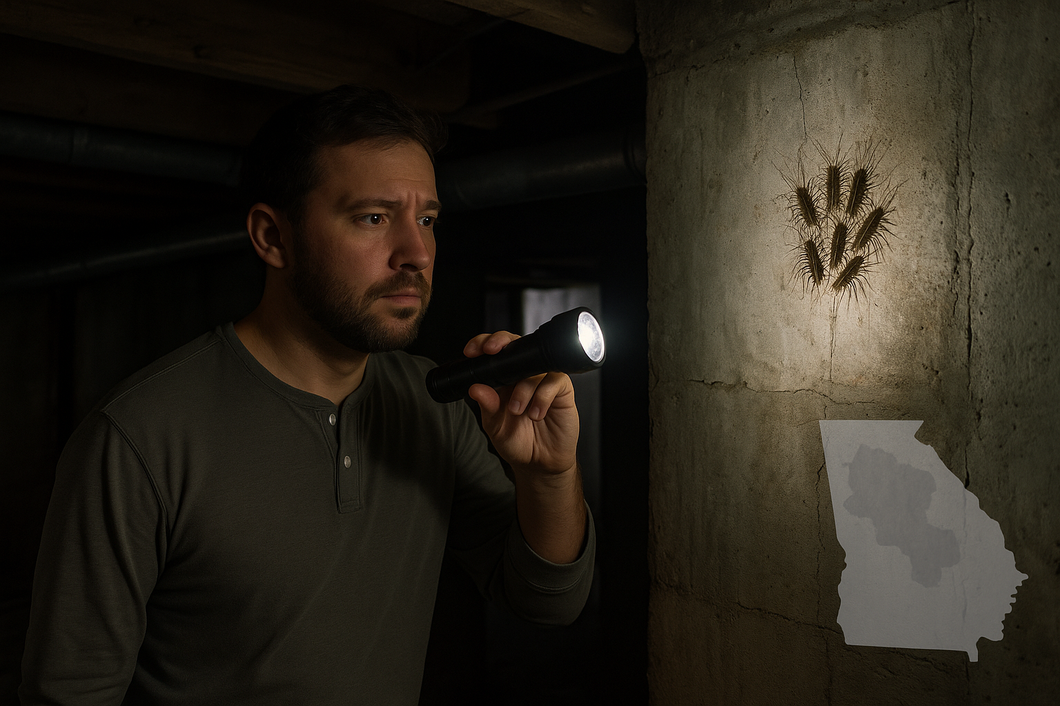 House centipede on a bathroom tile