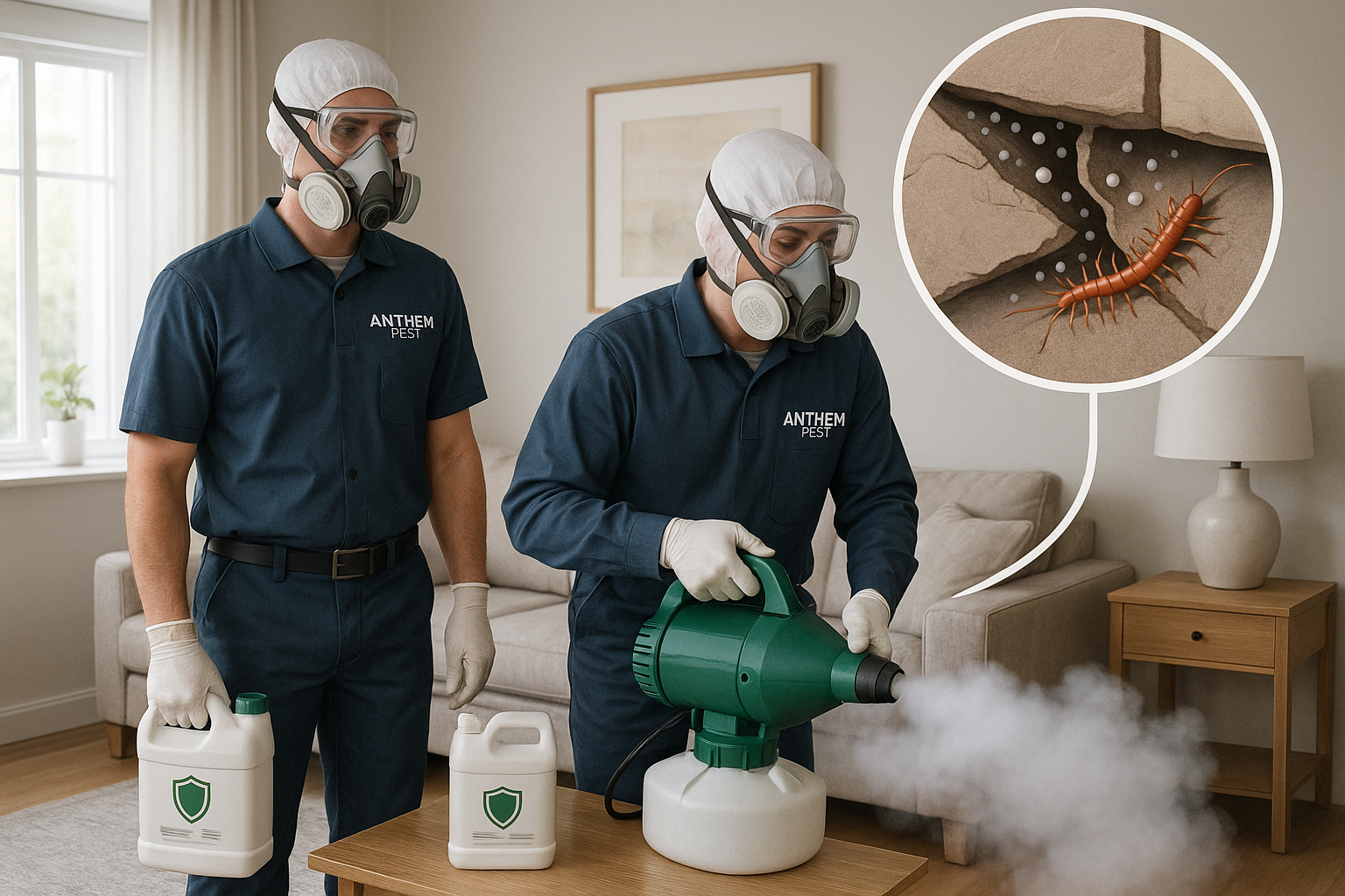 Illustration of centipede treatment methods