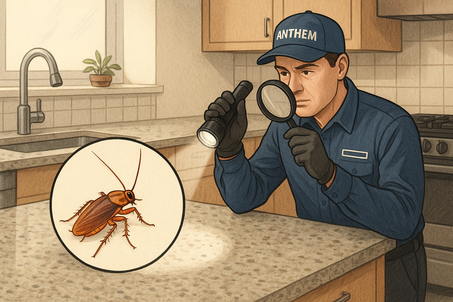 Side‑by‑side comparison of German and American cockroaches