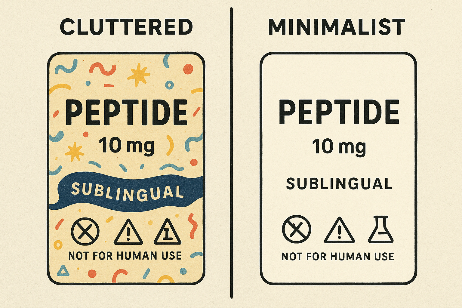 Brain‑heat‑map infographic showing lower activation for simple logos