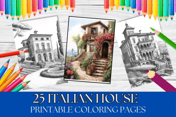 Italian Houses Coloring Book Cover