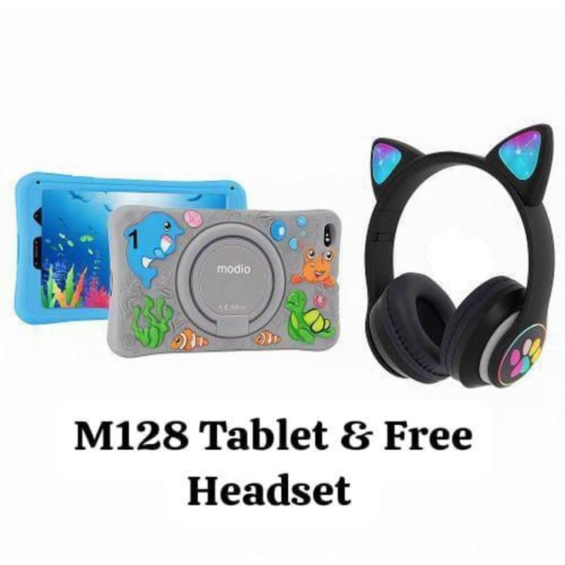 Kids Tablets MODIO KIDS STUDY TABLET 256GB/6GB 8INCH 4000MAH FREE BT HEADSET/WITH SIMCARD SLOT - BLACK