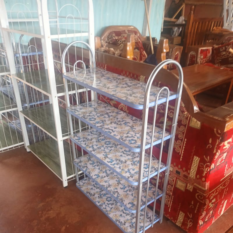 Floral Metal Shelving Unit