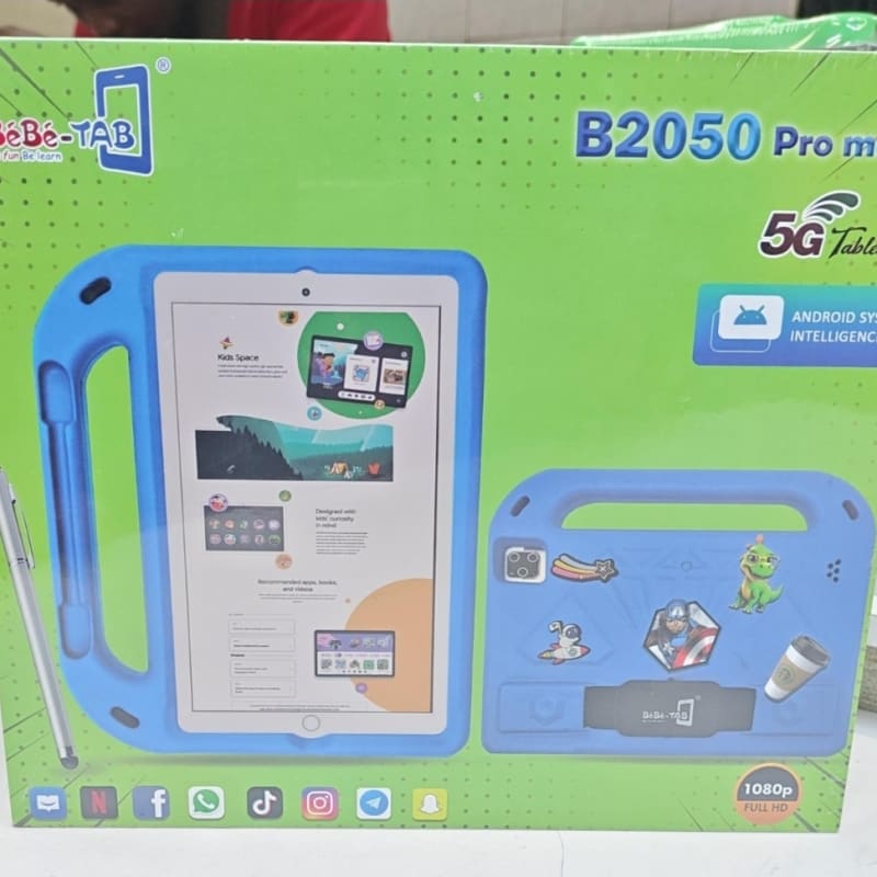 Bebe Tablet B2050 Pro Max – 8GB RAM, 256GB Storage, SIM Card Supported