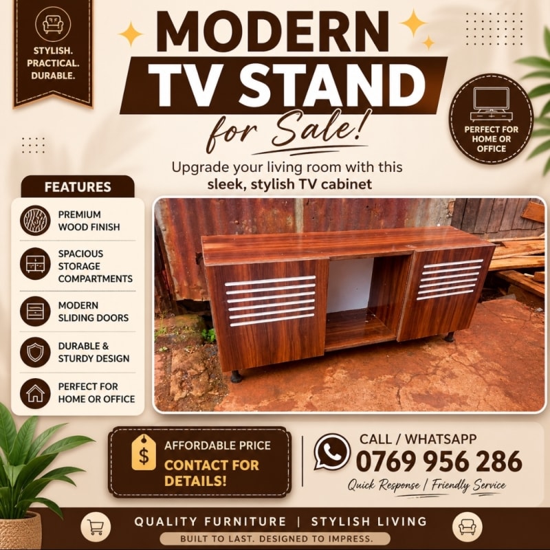 BROWN MODERN TV STAND FOR SALE