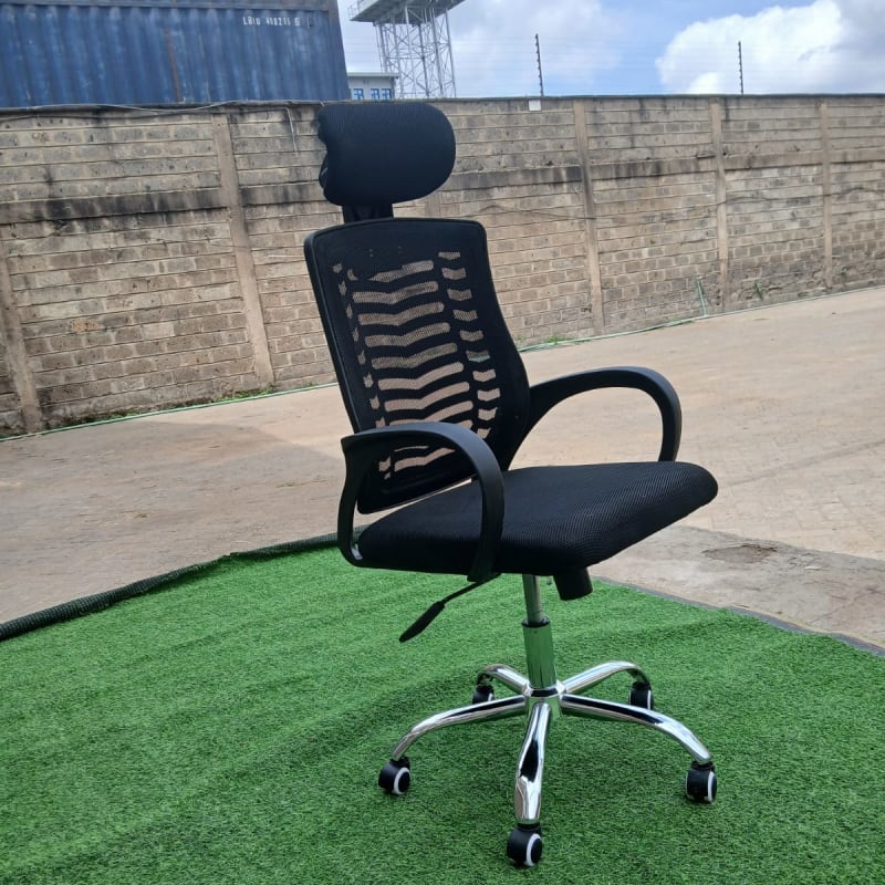 Secretarial Mesh Office Chair with Headrest