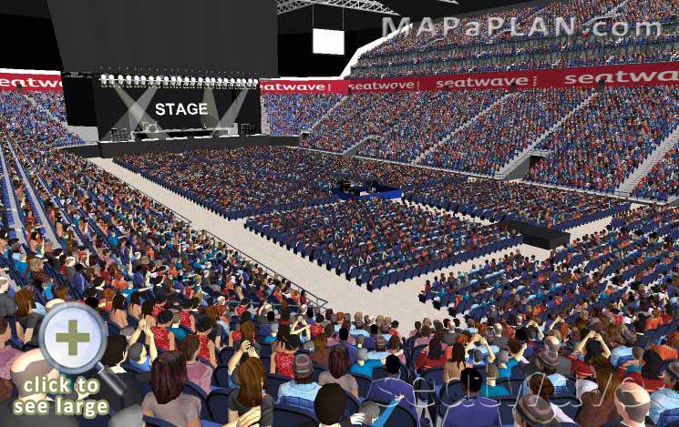 The O2 Arena London seating plan Block 104 Row Y Venue view