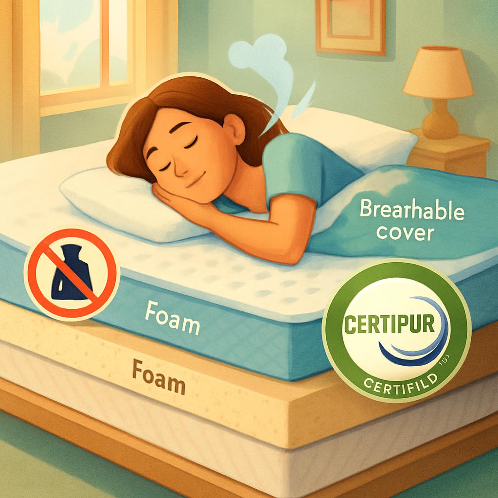 CertiPUR certified mattress, non toxic mattress, low VOC mattress, chemical free mattress, mattress off gassing, CertiPUR certification benefits, organic vs CertiPUR, best non toxic mattress, mattress foam toxins, mattress safety standards