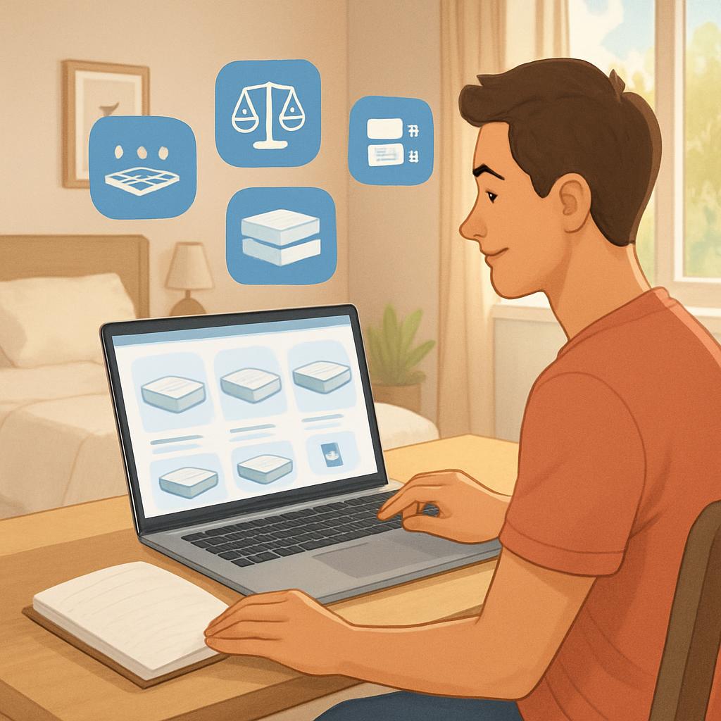 online mattress shopping, buy mattress online, best online mattress, mattress buying guide, mattress buying checklist, first-time mattress buyers, mattress shopping tips, mattress return policy