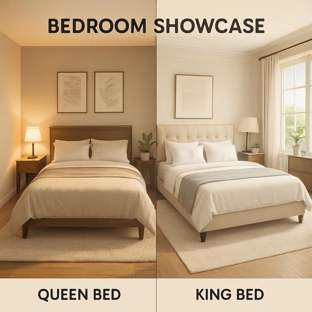 queen vs king bed frame, queen bed frame dimensions, king bed frame dimensions, sturdy bed frames, heavy-duty bed frame, bed frame size guide, bed frame for small rooms, bedroom layout ideas