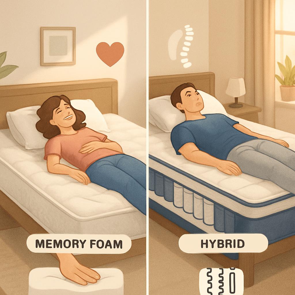 Shop the best memory foam and hybrid mattresses to find your ideal sleep solution. Learn the key differences to make an informed choice!