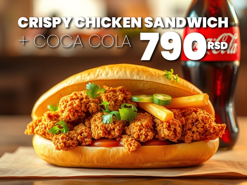 crispy chicken sandwich + coca cola