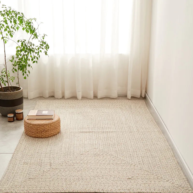 Small rug crafted from fibre 