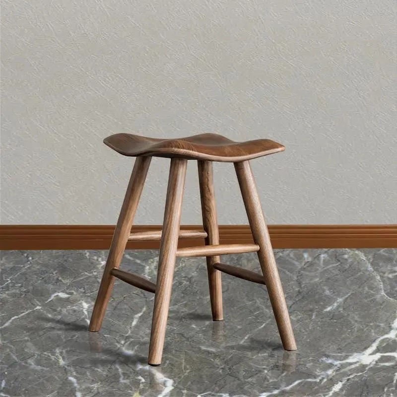 Brown wooden counter stool