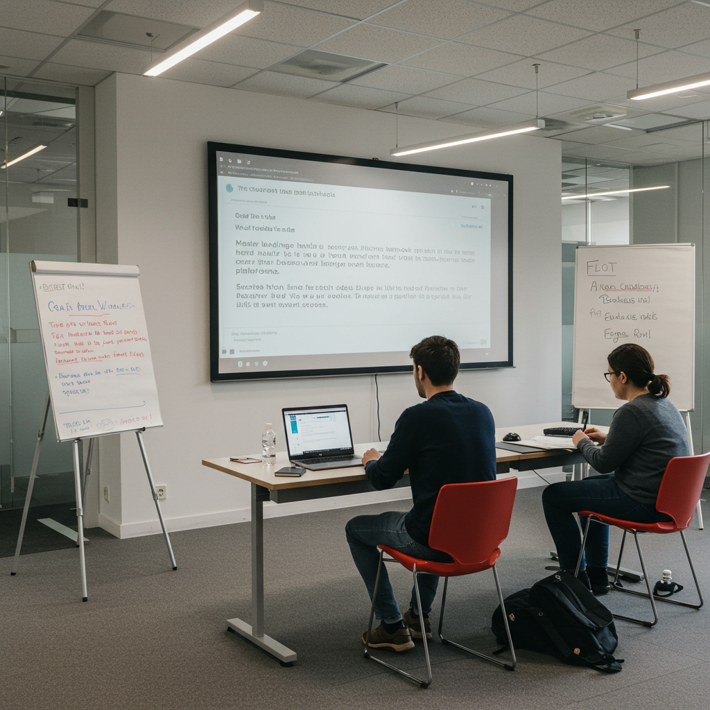 An engaging and well-designed virtual event interface being built within a platform.