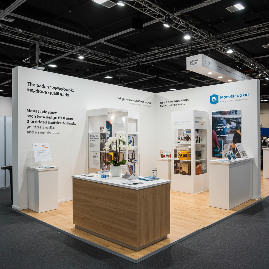 An interactive touchscreen kiosk within a trade show booth, showing a visitor navigating a product's features and benefits.