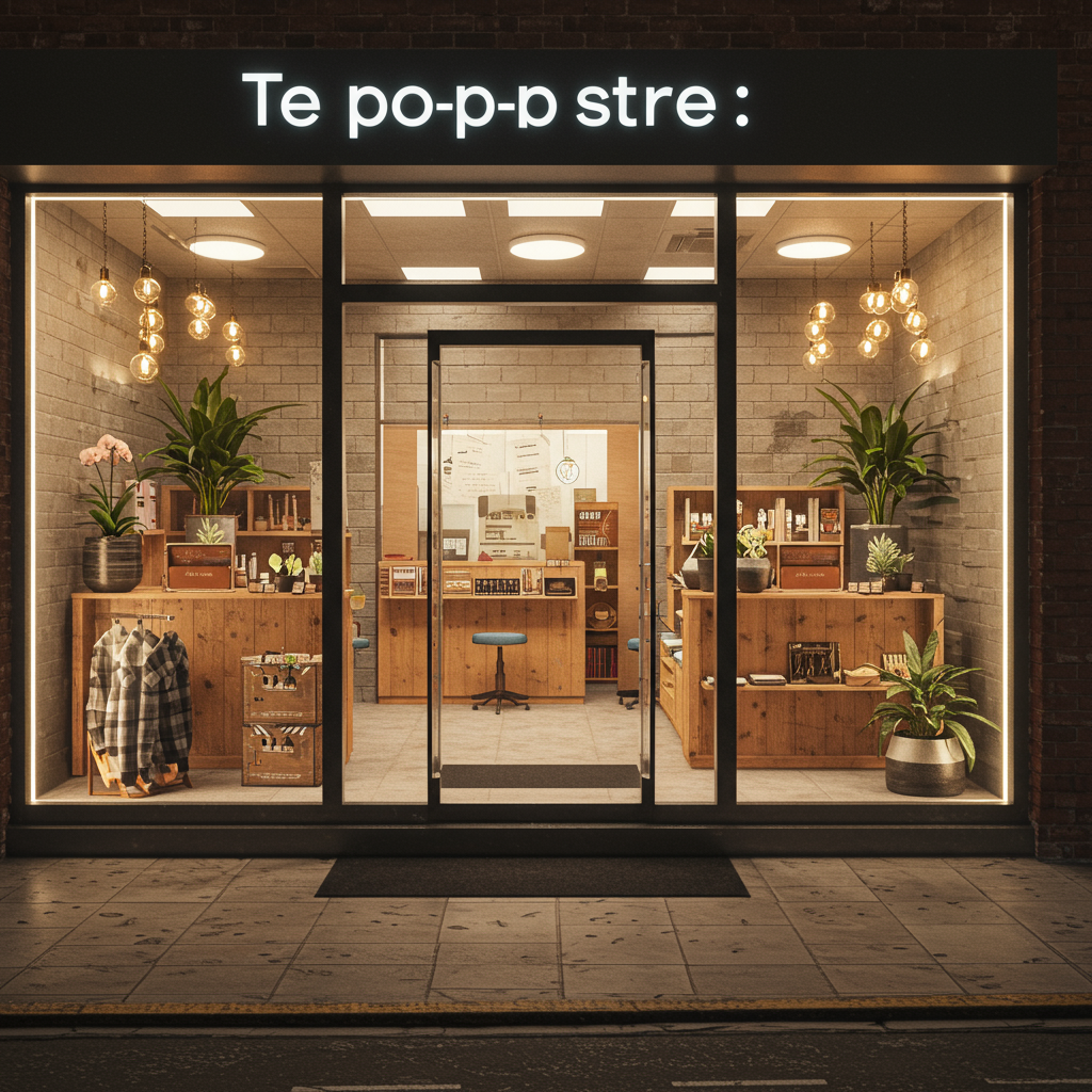 A visually striking interior of a pop-up store designed to be shared on social media.