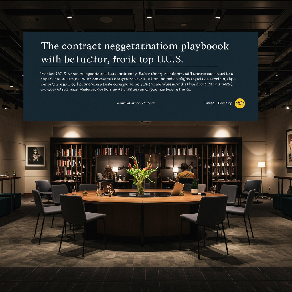 A professional negotiation team collaborating in a modern boardroom, pointing at charts and figures on a large screen.