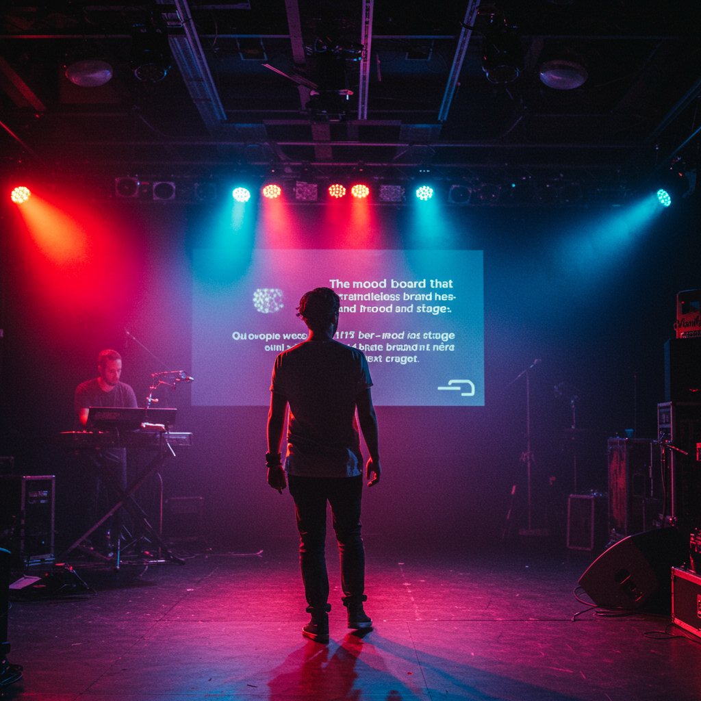 A visually stunning stage with integrated digital screens showing graphics that perfectly match the physical environment's aesthetic.