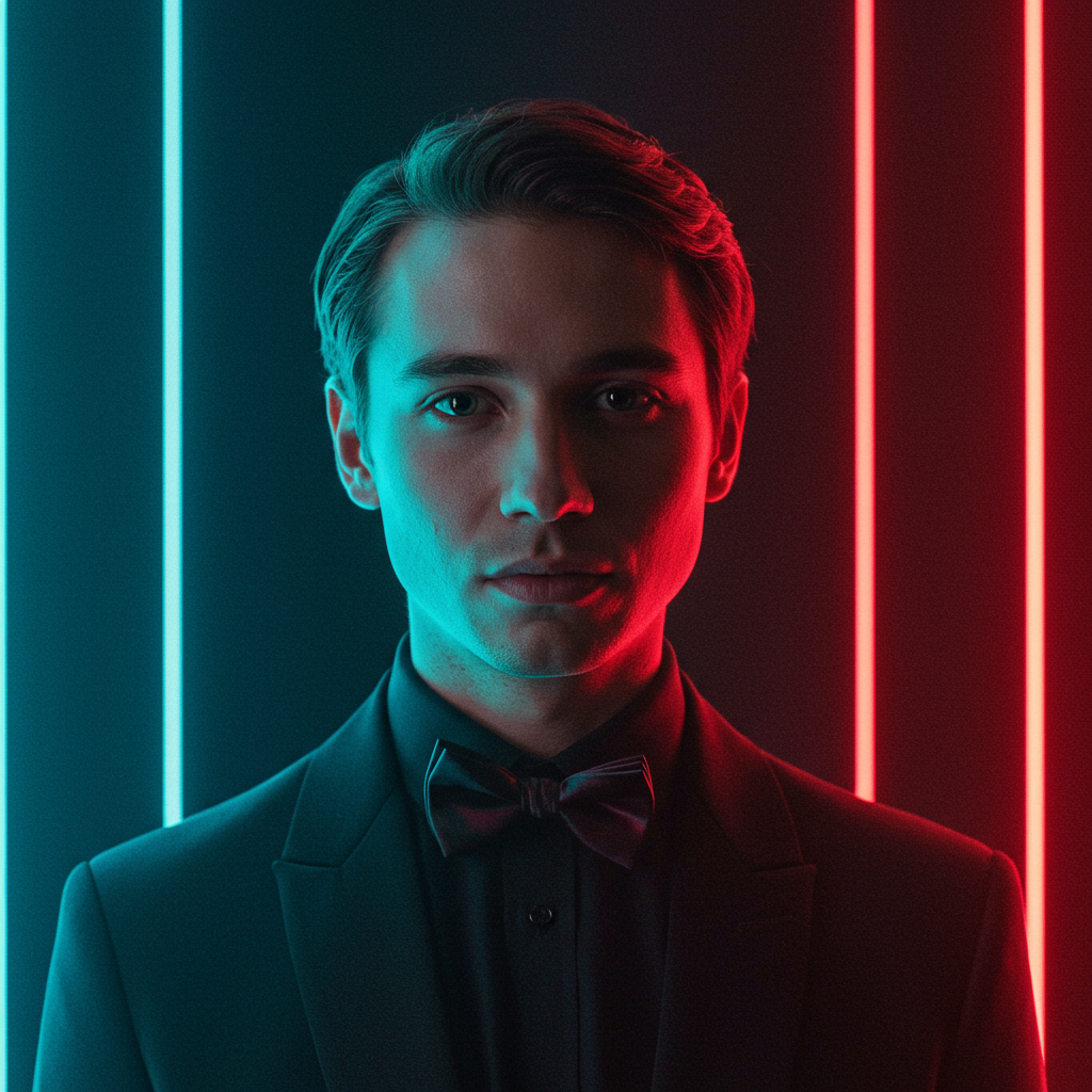 A stunning, wide-angle shot of a celebrity on a vibrant red carpet, with flashes from photographers creating a dynamic background.