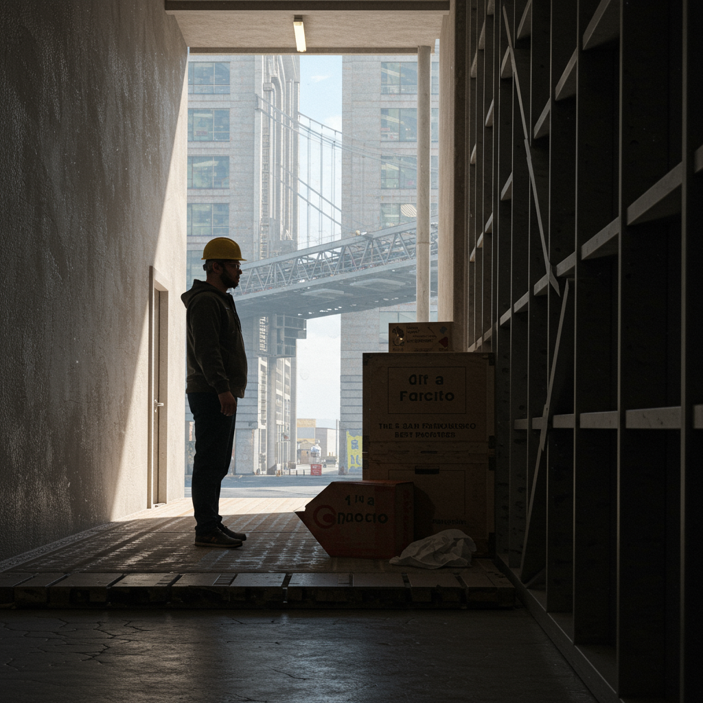 Clear and visual safety signage on a loading dock, indicating the mandatory use of personal protective equipment.