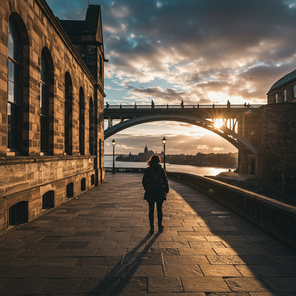 Iconic view of Edinburgh Castle dominating the city