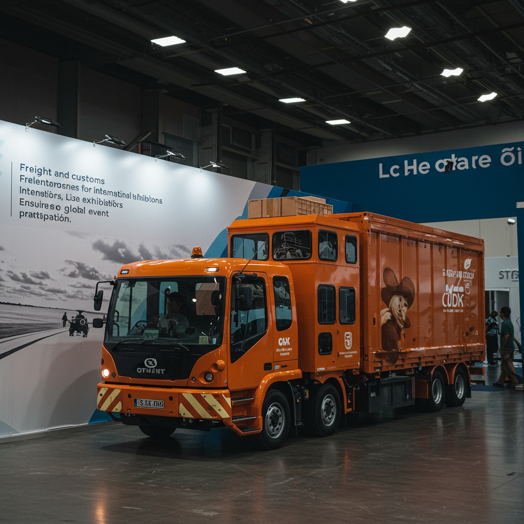 Shipping containers in a port, symbolizing global logistics for international trade fairs
