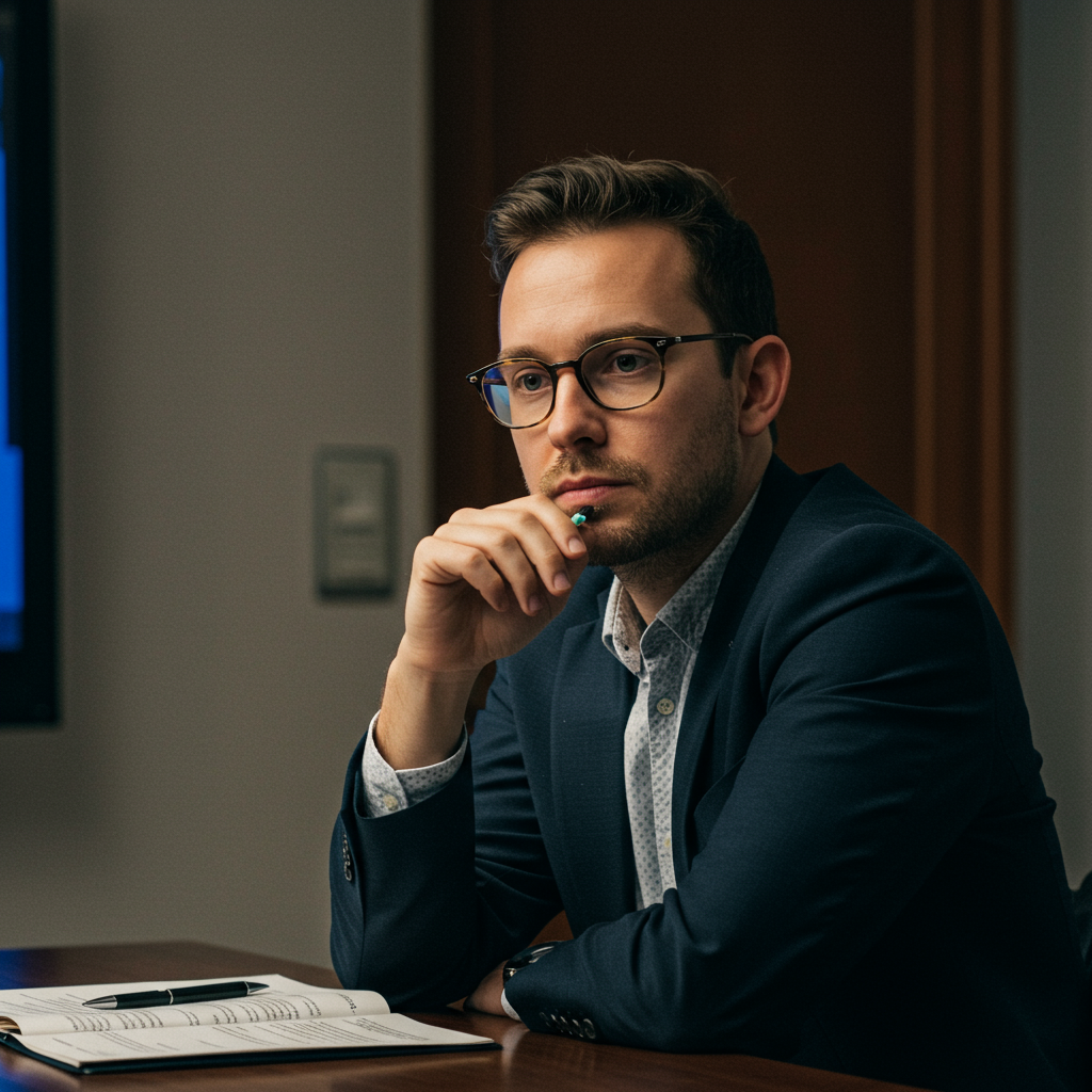 Healthcare professionals at a conference discussing data on a tablet.