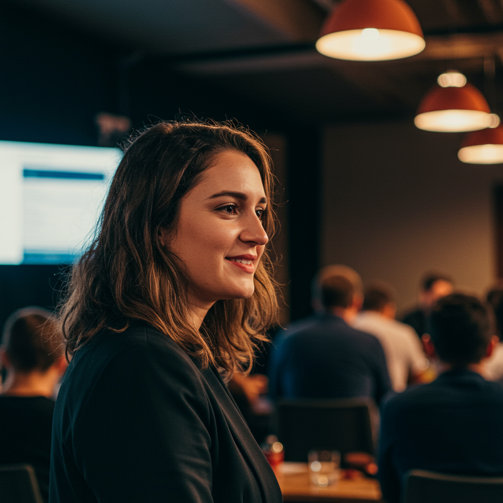A team of professionals analyzing charts and graphs on a large screen during a post-event debriefing session.