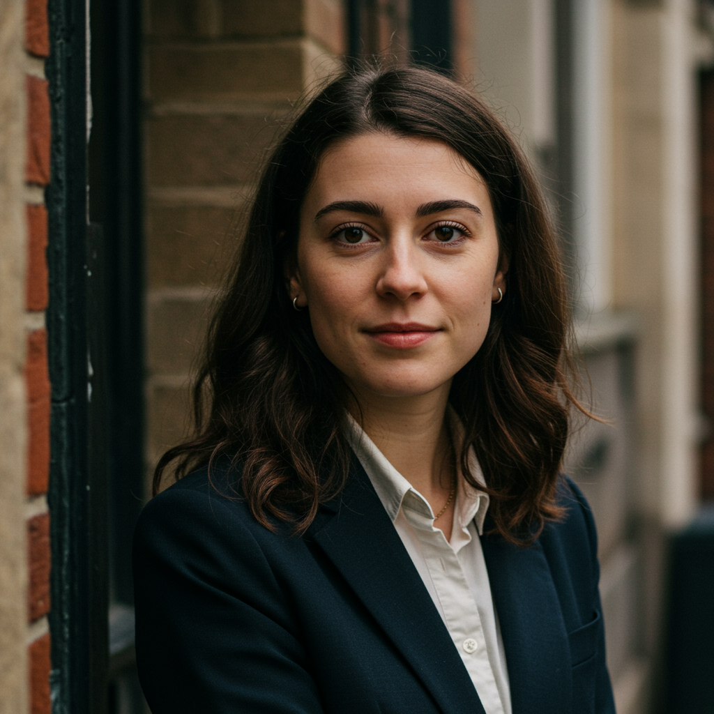 An experienced mentor guiding a young professional in a modern office environment in the UK.