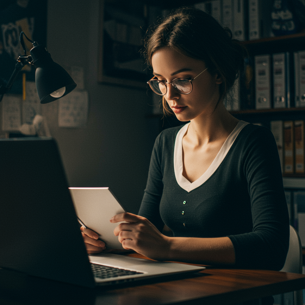 A person working on their laptop in a modern and organized workspace, symbolizing the start of a freelance business.